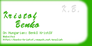 kristof benko business card