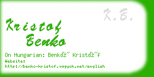 kristof benko business card